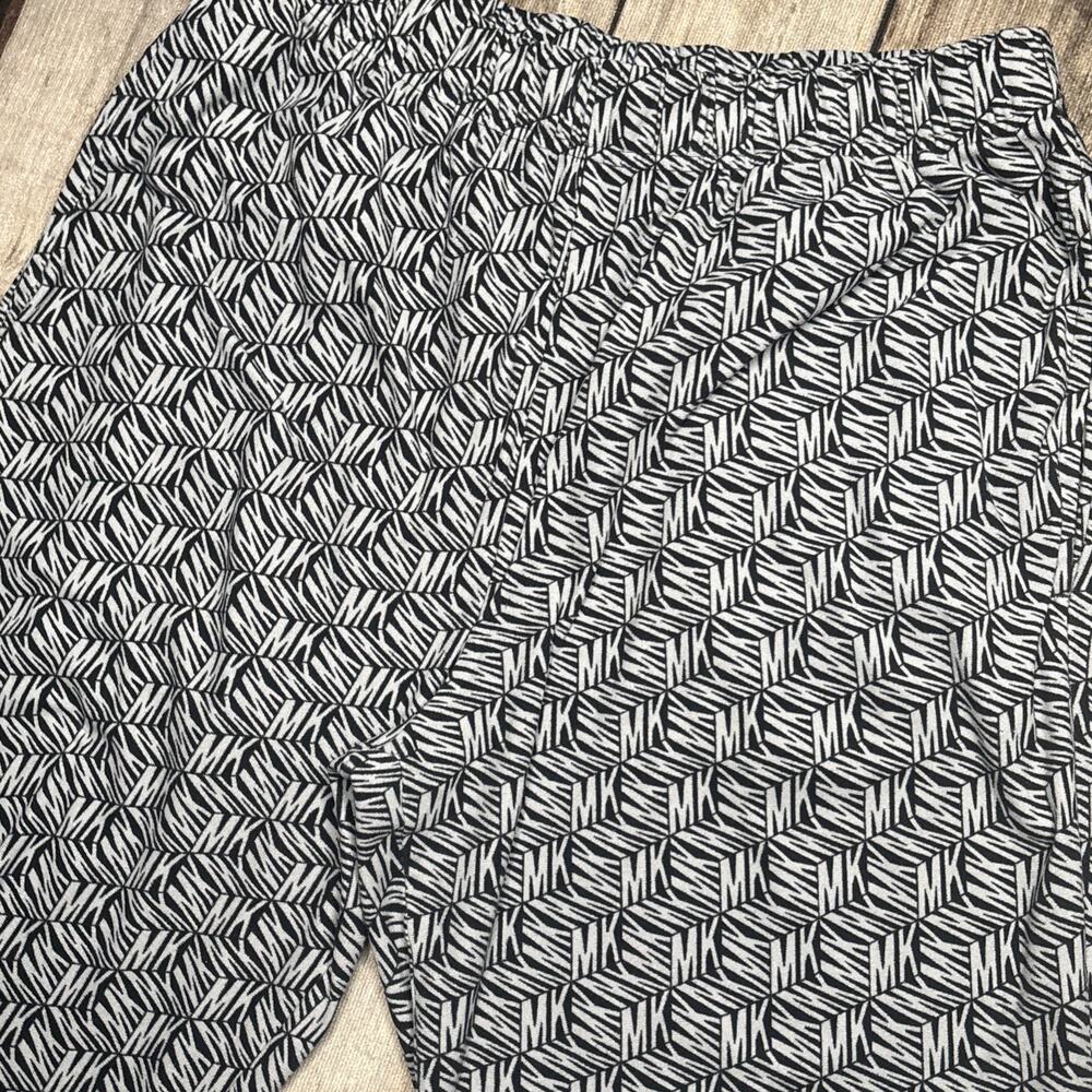 Michael Kors Mens Lounge Pajama Pants Size Small Black MK Logo Print Elast - Picture 2 of 7